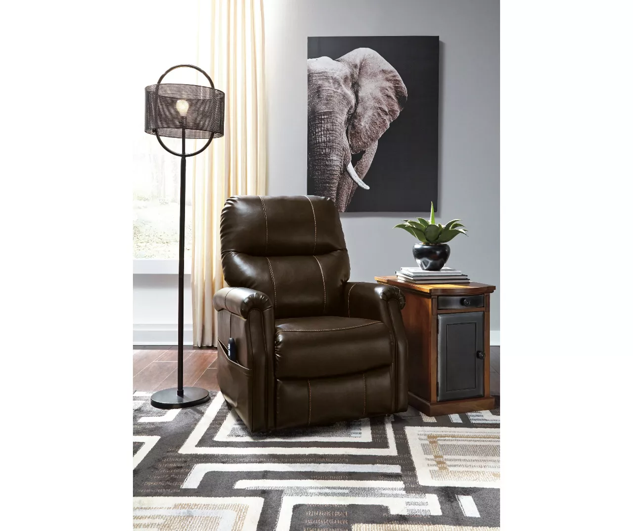 Markridge Chocolate Faux Leather Power Lift Recliner 4 Markridge Chocolate Faux Leather Power Lift Recliner - Image 2