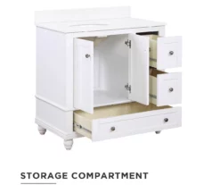 DHP Atwater Living Jazmyn Bathroom Vanity With White Sink 33 DHP Atwater Living Jazmyn Bathroom Vanity With White Sink -Storage supplies store 810610488 A0 2