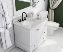 DHP Atwater Living Jazmyn Bathroom Vanity With White Sink 34 DHP Atwater Living Jazmyn Bathroom Vanity With White Sink -Storage supplies store 810610488 B0 1