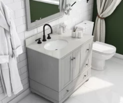 DHP Atwater Living Jazmyn Bathroom Vanity With White Sink 24 DHP Atwater Living Jazmyn Bathroom Vanity With White Sink -Storage supplies store 810610489 B0 1