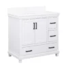 DHP Atwater Living Mills White Bathroom Vanity With Sink -Storage supplies store 810610511 A0
