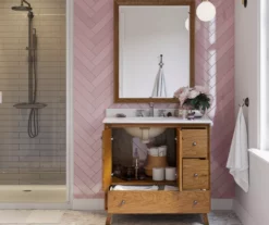 DHP Atwater Living Delias Bathroom Vanity With White Sink -Storage supplies store 810610513 B0 4