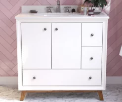DHP Atwater Living Delias Bathroom Vanity With White Sink -Storage supplies store 810610514 B0 1