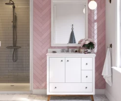 DHP Atwater Living Delias Bathroom Vanity With White Sink -Storage supplies store 810610514 B0 3