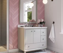 DHP Atwater Living Delias Bathroom Vanity With White Sink -Storage supplies store 810610515 B0 5