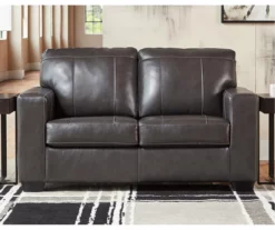 Morelos Gray Leather Loveseat -Storage supplies store 810610794 A0 4