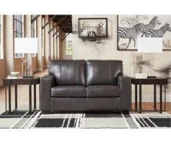 Morelos Gray Leather Loveseat -Storage supplies store 810610794 A0 5
