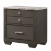 Southall Espresso & Faux Marble 3-Drawer Nightstand -Storage supplies store 810611778 A0
