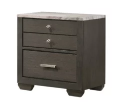 Southall Espresso & Faux Marble 3-Drawer Nightstand