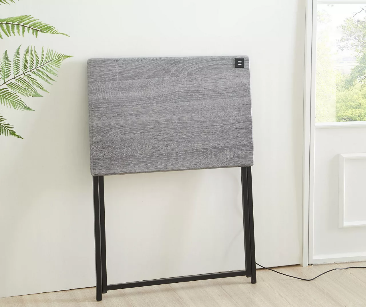 Wood Look Folding Table With USB Charging 10 Wood Look Folding Table With USB Charging - Image 8