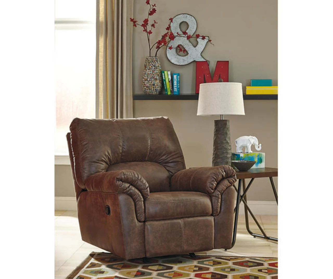 Bladen Coffee Faux Leather Rocker Recliner 4 Bladen Coffee Faux Leather Rocker Recliner - Image 2