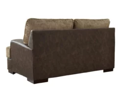 Alesbury Brown Faux Leather Loveseat -Storage supplies store 810612253 2