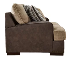 Alesbury Brown Faux Leather Loveseat -Storage supplies store 810612253 4