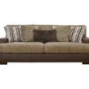 Alesbury Brown Faux Leather Sofa -Storage supplies store 810612256 3