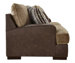 Alesbury Brown Faux Leather Sofa -Storage supplies store 810612256 4