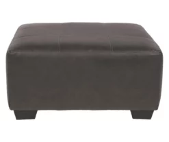 Aberton Gray Faux Leather Oversize Accent Ottoman -Storage supplies store 810612302 2