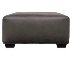 Aberton Gray Faux Leather Oversize Accent Ottoman -Storage supplies store 810612302 3