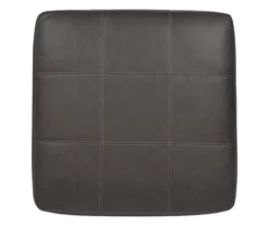Aberton Gray Faux Leather Oversize Accent Ottoman -Storage supplies store 810612302 4