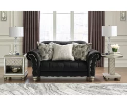 Harriotte Black Loveseat 11 Harriotte Black Loveseat -Storage supplies store 810612312 1