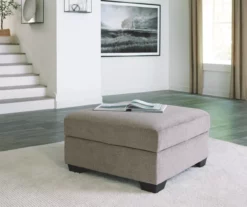 Creswell Gray Storage Ottoman -Storage supplies store 810612338 4