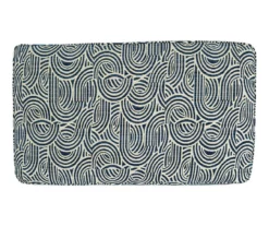 Trendle Blue & Tan Oversize Accent Ottoman -Storage supplies store 810612384 3