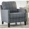 Traemore Blue Check Accent Chair