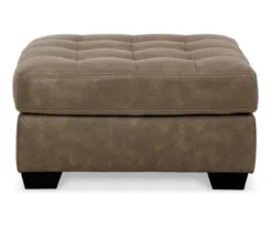 Keskin Brown Faux Leather Oversize Accent Ottoman -Storage supplies store 810612412 2