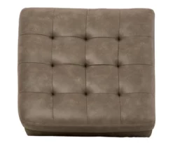 Keskin Brown Faux Leather Oversize Accent Ottoman -Storage supplies store 810612412 3