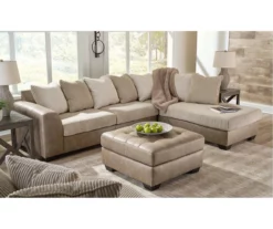 Keskin Brown Faux Leather Oversize Accent Ottoman -Storage supplies store 810612412 5