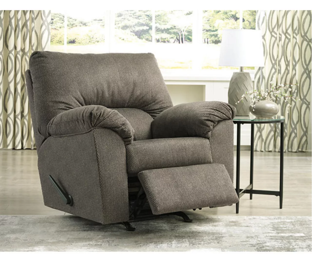 Norlou Taupe Rocker Recliner 5 Norlou Taupe Rocker Recliner - Image 3