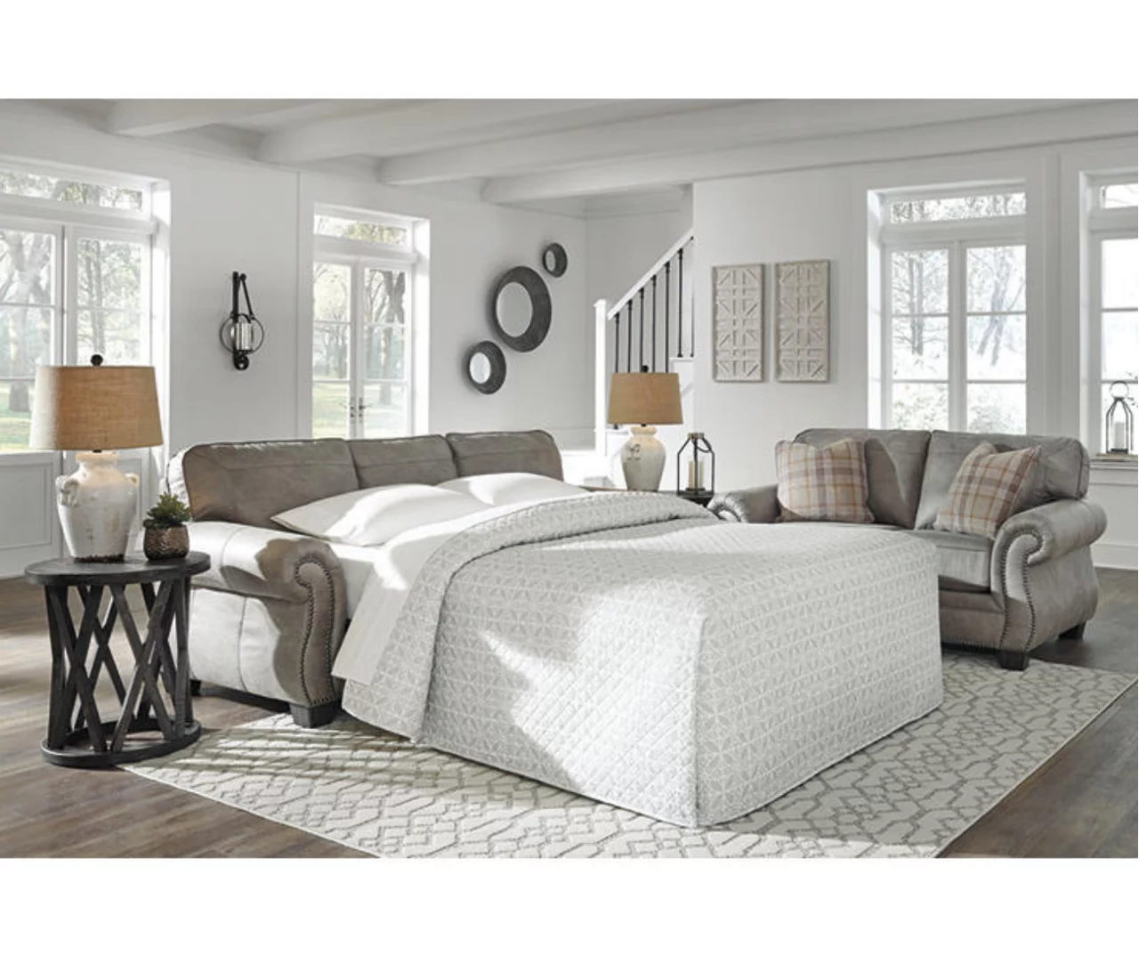 Olsberg Steel Faux Suede Queen Sleeper Sofa 3 Olsberg Steel Faux Suede Queen Sleeper Sofa