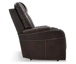 Composer Brown Faux Leather Power Recliner -Storage supplies store 810612553 12