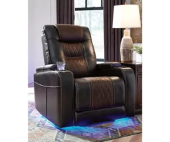 Composer Brown Faux Leather Power Recliner -Storage supplies store 810612553 2