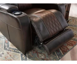 Composer Brown Faux Leather Power Recliner -Storage supplies store 810612553 4