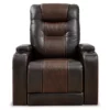 Composer Brown Faux Leather Power Recliner -Storage supplies store 810612553 5