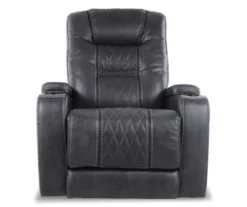 Composer Black Faux Leather Power Recliner