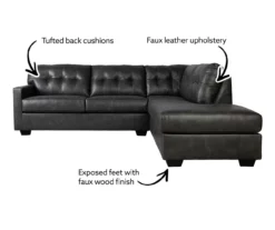 Signature Design By Ashley Battstone Steel Faux Leather Sectional 12 Signature Design By Ashley Battstone Steel Faux Leather Sectional -Storage supplies store 810613200 810613201 X0 1 1