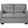 Battstone Graphite Faux Leather Loveseat