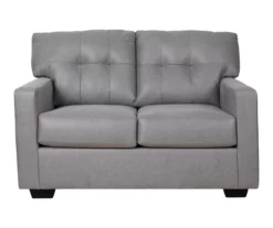 Battstone Graphite Faux Leather Loveseat