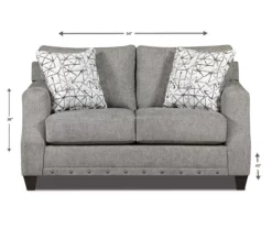 Alexandria Gray Chenille Loveseat -Storage supplies store 810616680 A8