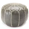 Moroccan Vegan Leather Pouf -Storage supplies store 810617353 A0