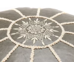 Moroccan Vegan Leather Pouf -Storage supplies store 810617353 A8