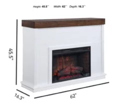 62" White Shiplap Grand Electric Fireplace -Storage supplies store 810617760 A6 1