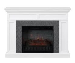 48" Faux Herringbone Mantel Electric Fireplace