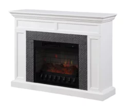 48" Faux Herringbone Mantel Electric Fireplace -Storage supplies store 810617761 A0 2