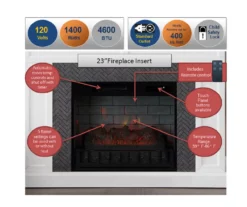 48" Faux Herringbone Mantel Electric Fireplace -Storage supplies store 810617761 M7
