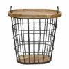 Metal Storage Table With Acacia Lid -Storage supplies store 810617764 A0 1