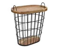 Metal Storage Table With Acacia Lid -Storage supplies store 810617764 A0 3