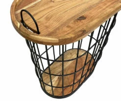 Metal Storage Table With Acacia Lid -Storage supplies store 810617764 A0 4