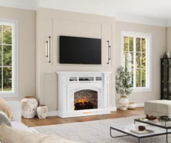 62" White Marble Grand Electric Fireplace Console 17 62" White Marble Grand Electric Fireplace Console -Storage supplies store 810617766 B0 3